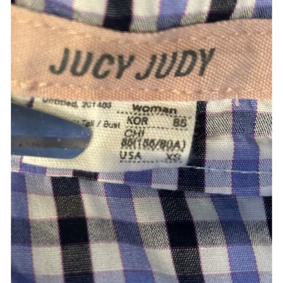 Jucy Judy Gingham Print Button Front Ruffle Dress Preppy Cottagecore Belted - Picture 9 of 9